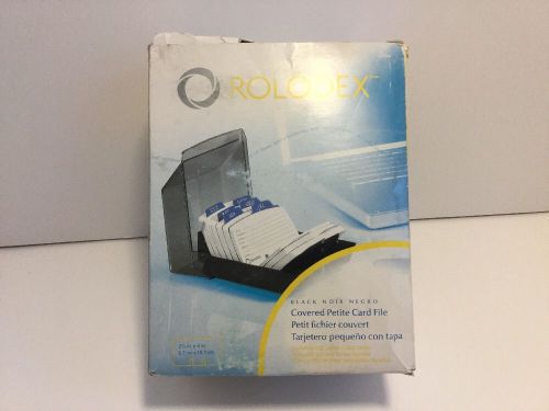 Vintage Rolodex Petite Card File, New Old Stock with Original Box Black 250 Card
