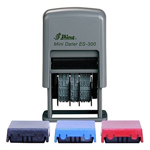 Shiny eco line self inking mini dater with 3 ink pads (es-300 bundle) for sale