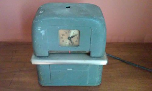 Vintage IBM Time Clock Punch Card Recorder Heavy Tested and Working
