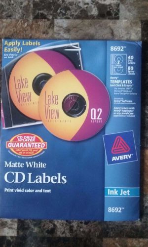 40 Avery Inkjet CD/DVD Labels Matte White