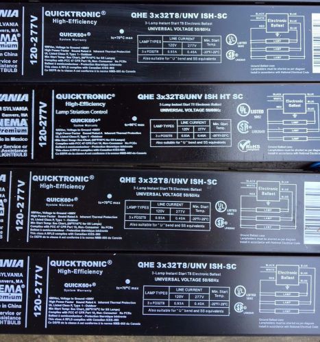 Sylvania 49875 49499  new qhe 3x32t8/unv ish ballast 3 lamp high power case of 4 for sale