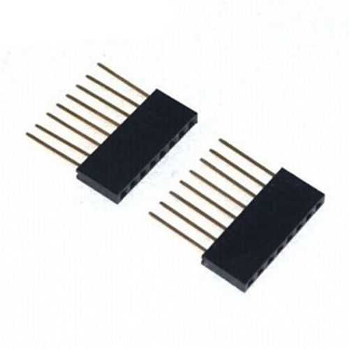 10pcs PC104 Black 8Pin Long Female Pin Socket Connector 11mm 2.54mm