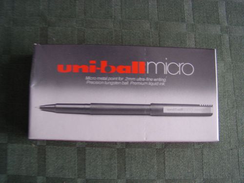 Box 12 FABER CASTELL Uni-Ball Micro Rollerball TUNGSTEN Pen.2mm Black &amp; .3mm Red