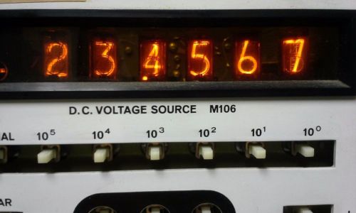 Voltage Calibrator 6 digit DC. 100uV to 1000VDC, +/- Polarity. Nixie tubes