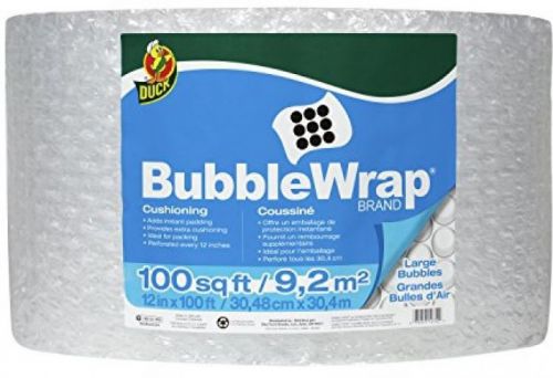 Duck Brand Bubble Wrap Cushioning, Large Bubbles, 12 Inches X 100 Feet, Single