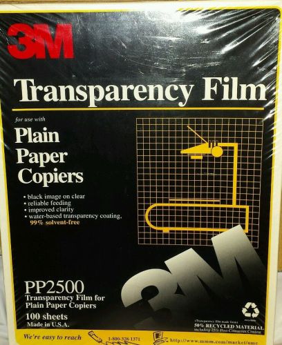 3M PP2500 Transparency Film For Copiers 8 1/2&#034; x 11&#034; 100 SHEETS Sealed Free Ship