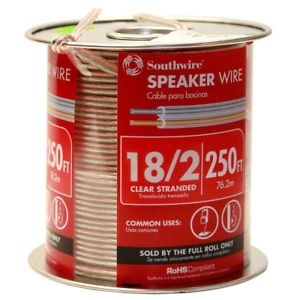 Southwire Speaker Wire 250 ft. 18/2 Clear Stranded CU