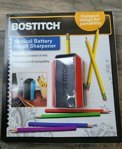 NEW Bostitch Vertical Battery Pencil Sharpener Black &amp; Red NIP 1 Year Warranty