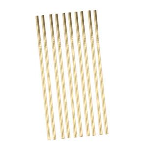 10 Pieces Reusable Metal Stainless Steel Drinking Straws Straight Gold