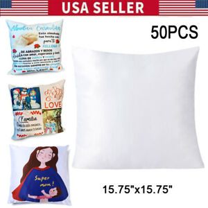 NEW 50pcs/carton Plain White 3D Sublimation Blank Pillow Case Cushion Cover US