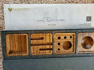 LONGQI Scientific Investment 4 Piece Gorgeous Wood Desk Accessories Gift Set