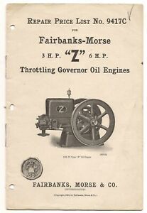 FAIRBANKS-MORSE 3 H.P. Z 6 HP THROTTING GOVERNOR OIL ENGINES 1919 INCORPORATED