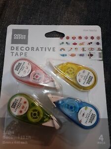 4pk Office Depot Decorative Tape 1 Line 0.236in X 13.1ft (6mm X 4mm)