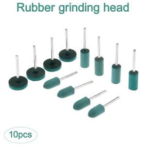 10 pc 4/5/6/8/10/12mm Rubber Polishers Polishing Burs Grinding Head Rotary Tools