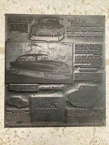 Vintage 1951 Nash Car Vehicle Advertisement Newspaper Printing Plate