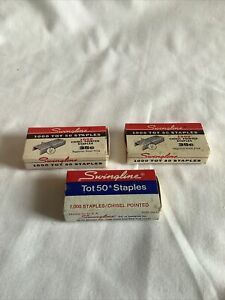 Vintage Swingline Red Tot 50 Miniature 3&#034; Mini Stapler 3 Boxes Tot Staples