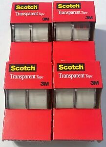 8pc 3M Scotch Tape Clear Office Transparent 3/4&#034; 250&#034; w/ Desktop Dispenser Bulk