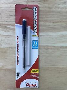Pentel Quick Dock Pencil Refill, 0.7mm, Lead/Eraser Refills, Black, 1 Pack