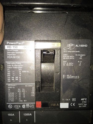 Square D - HDA36150 - 150amps - Power Pact HD150
