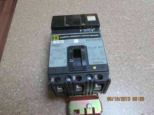 Square d thermal -magnetic circuit breaker fa34020 for sale