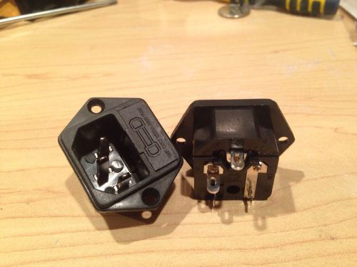 2 PC 250V 10A 3pin IEC Power Cord Inlet Socket Receptacle Fuse Holder US Seller!