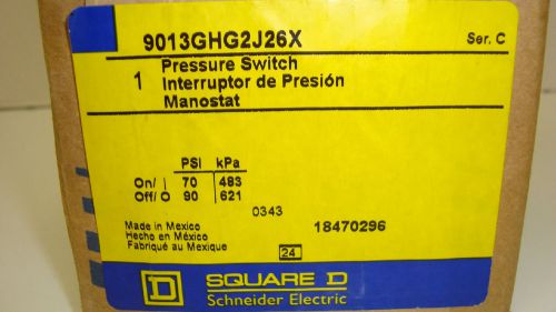 SQUARE D 9013GHG2J626X Pressure Switch Ser. C, 70-90 PSI, 1Port  *New/Old Stock