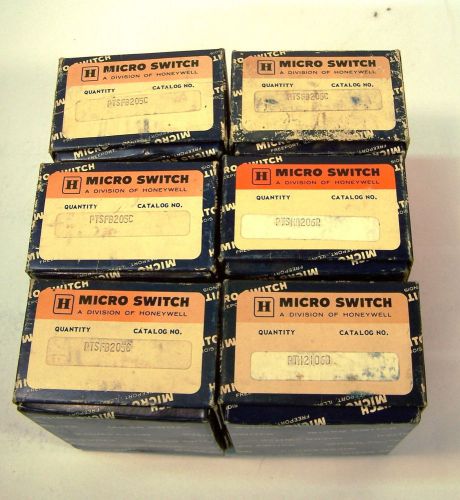 Lot of (6) NEW MICRO-SWITCH Units (5) Switches &amp; (1) Pilot Light NOS