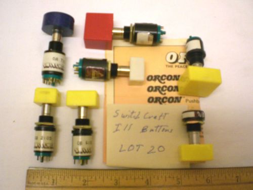 5 Illuminated Pushbotton Switches,+ 2 Matching Indicators, Assorted, Lot #20,USA