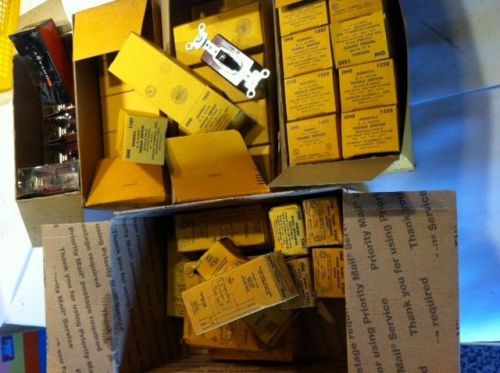 Huge Electrical LOT 45+ :NEW Hubbell and Brayant Toggle Switches and Outlets