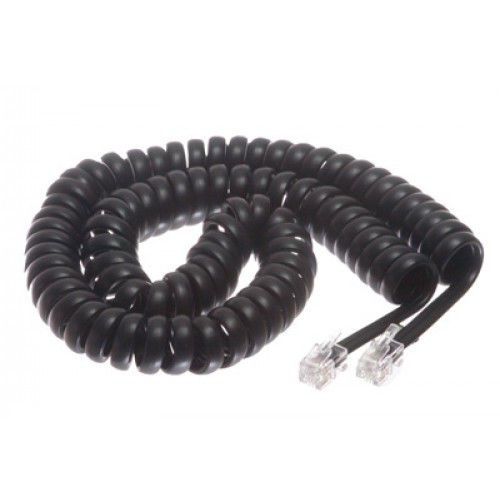 ESI 12&#039; Charcoal IVX DFP EKT DP1 Phone Handset Receiver Coil Curly Cord Wire NEW