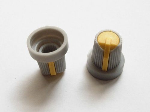 50pcs plastic knobs volume tone control knob 17mmx15mm gray-yellow for sale
