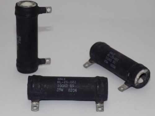 1x Dale HL-25- 02Z ( 100 KOhm 5% , 25 Watt ) Ceramic Wirewound Resistor 100k Ohm