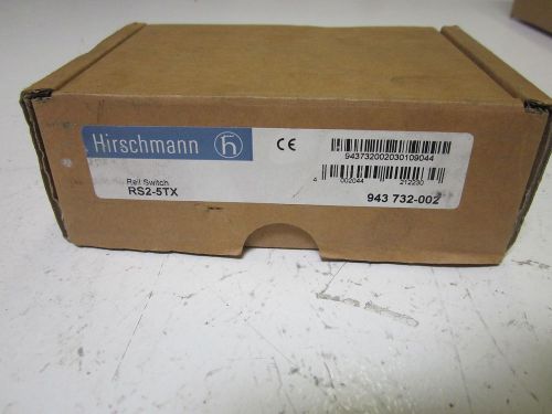 HIRSCHMANN RS2-5TX RAIL SWITCH ETHERNET SWITCHING MODULE 32VDC *NEW IN A BOX*