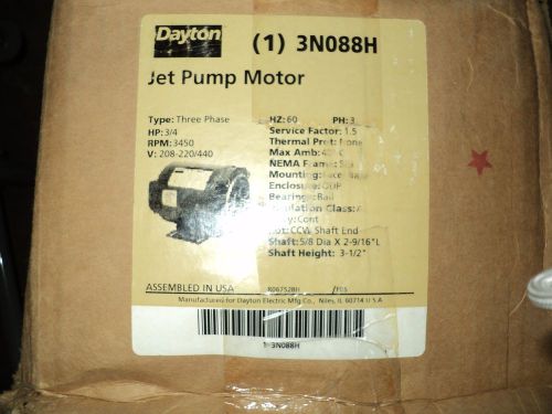 Dayton 3n088 motor  3/4 hp , 3450 rpm , 56j frame , 60 hz , jet pump motor for sale