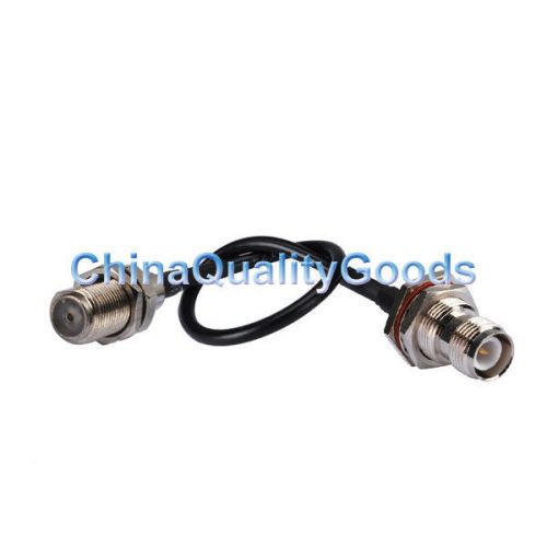 Rp-tnc female straight to f female bulkhead straight pigtail cable rg174 15cm for sale