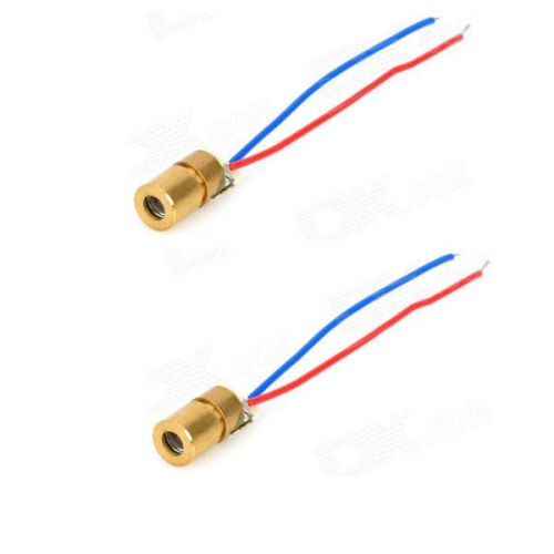 2pcs 650nm wavelength 6mm dc 3v 5mw red laser dot diode module copper head tube for sale