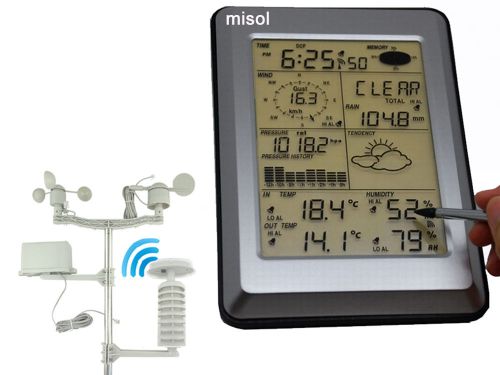 Pro wireless weather station w/ pc interface, touch panel w/ solar sensor for sale