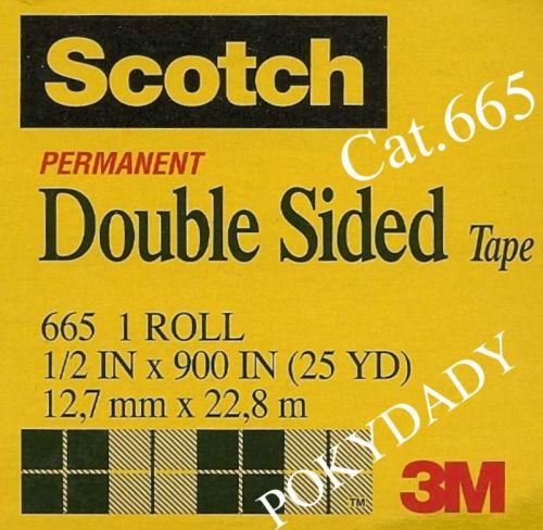 5 pcs 3M Scotch double sided tape 665 1/2x900 in 25yd