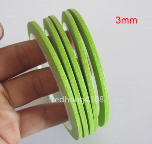 5pcs 3mm*25m green masking tape for nail polish painting decoration masking for sale