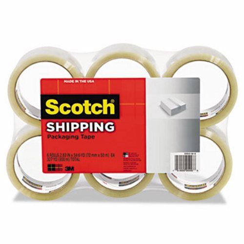 Scotch General Purpose Packaging Tape, 54.6 yds, Clear, 6 per Pack (MMM3350XW6)