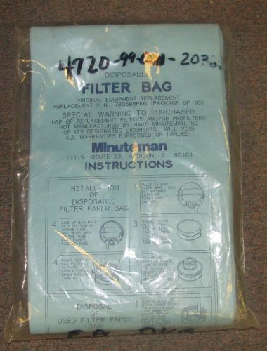Minuteman disposable filter bag n1023477 10 pcs per lot nnb / new for sale