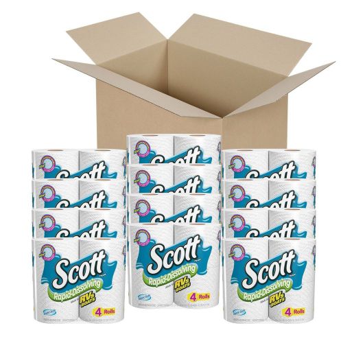 Scott Rapid Dissolve Bath Tissue, 4 Count (Pack of 12)