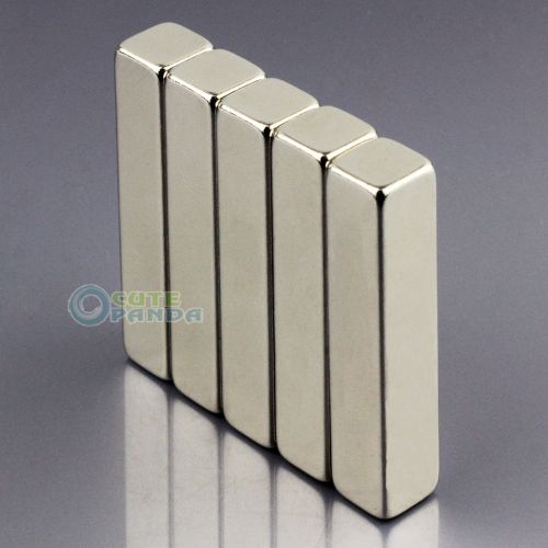 5pcs N50 Grade Big Strip Block Cuboid Magnet 50 x 10 x 10mm Rare Earth Neodymium