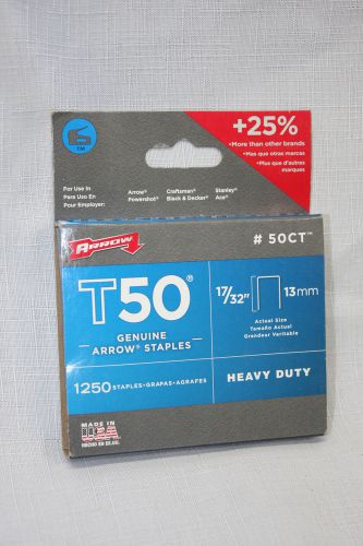 Arrow T50  Heavy Duty Staples ~ 17/32&#034; or 13mm ~ 1250 Total Staples ~ # 50CT