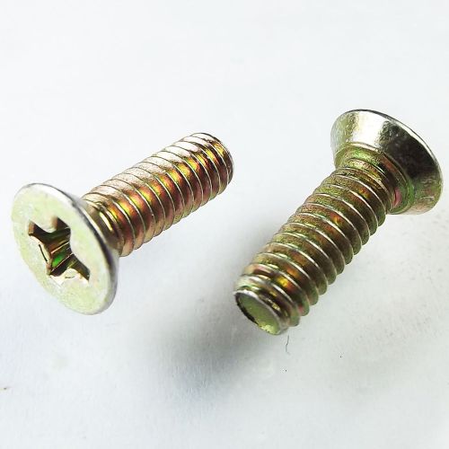 (CS-800-133) (10 Qty) 8-32x1/2&#034; Flat Head Under Cut Screw Phillips Zinc Yellow