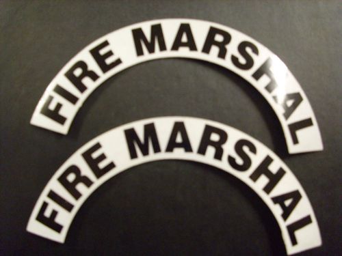 Fire marshal fire helmet or hard hat white crescents reflective decals for sale