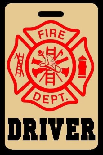 Tan DRIVER Firefighter Luggage/Gear Bag Tag - FREE Personalization