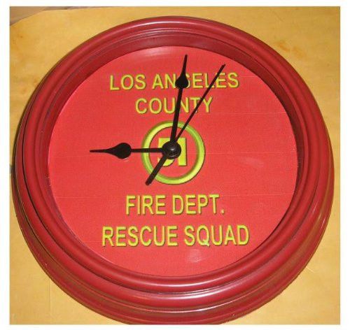 Beautiful LA County emergency Squad 51 Firefighter Glass faced Wall Clock