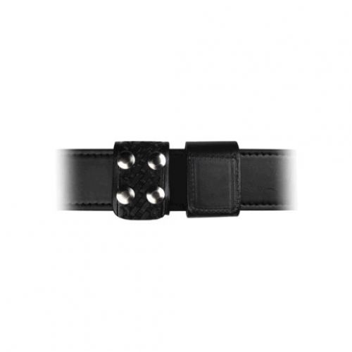 Boston leather 5496-2-b 1-1/4&#034; wide belt keeper w/4 brass snaps black hi-gloss for sale