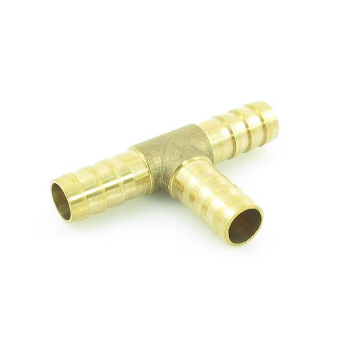 Brass T Hose Barb Connetor Adapter for 10mm Inner Dia Air Gas Pipe